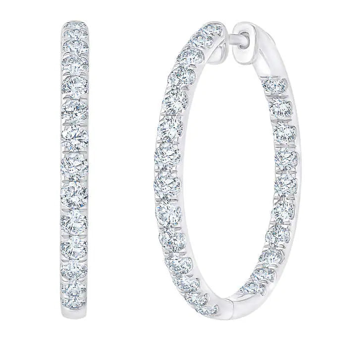 White Gold Diamond Hoops